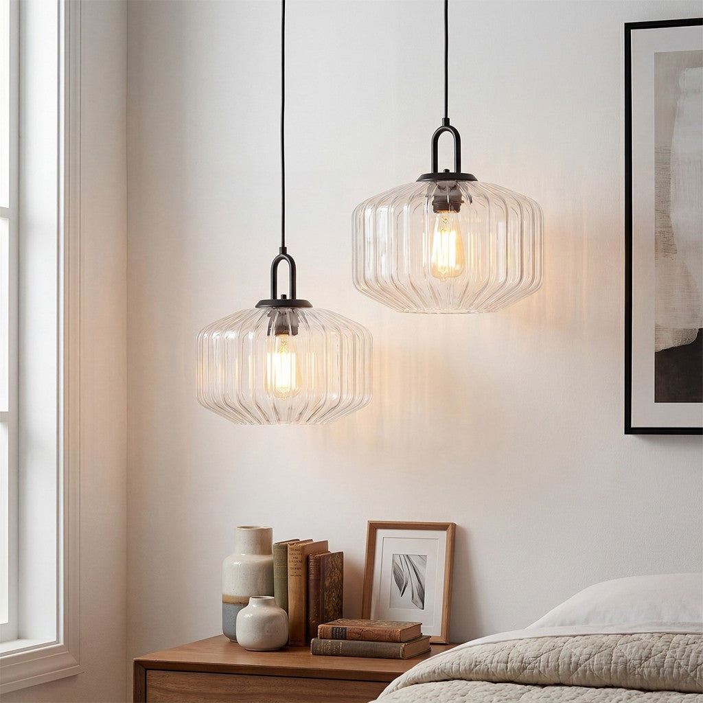 Ivan Vintage Handmade Striped Glass Pendant Light