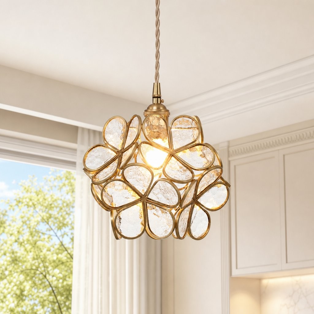 Viviana French Country Glass Petal Pendant Lights