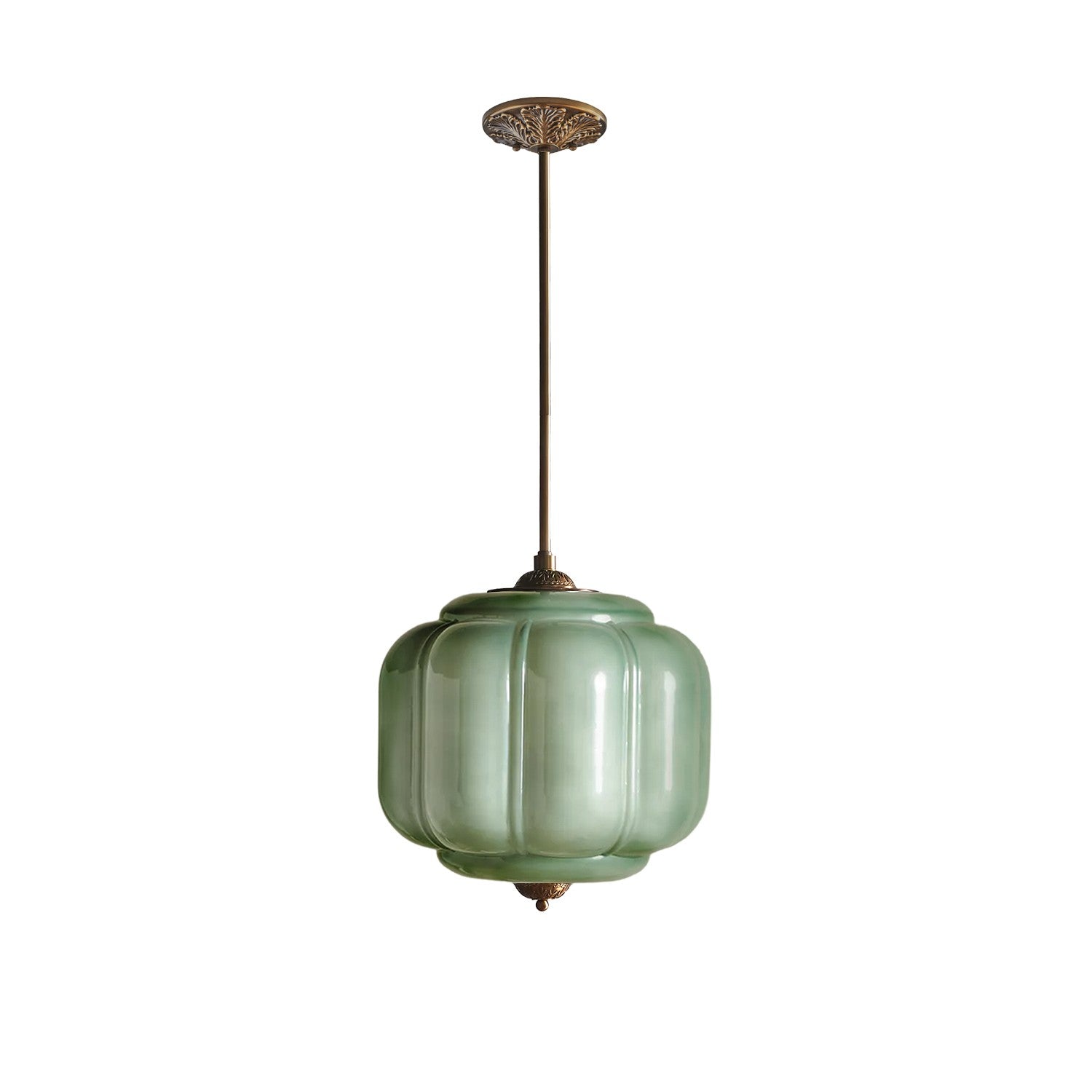 Cyrilith Vintage Milk Glass Oiled Brass Eloise Pendant light