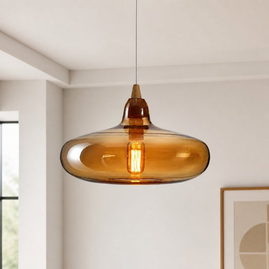 Zyren Modern Art Amber Glass Pendant Light