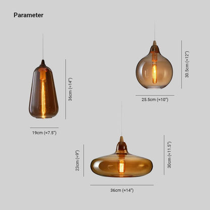 Zyren Modern Art Amber Glass Pendant Light