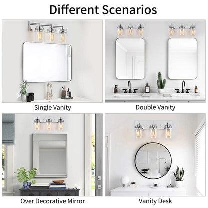 Pyros Farmhouse Clear Glass Cylinder Vanity Wall Light