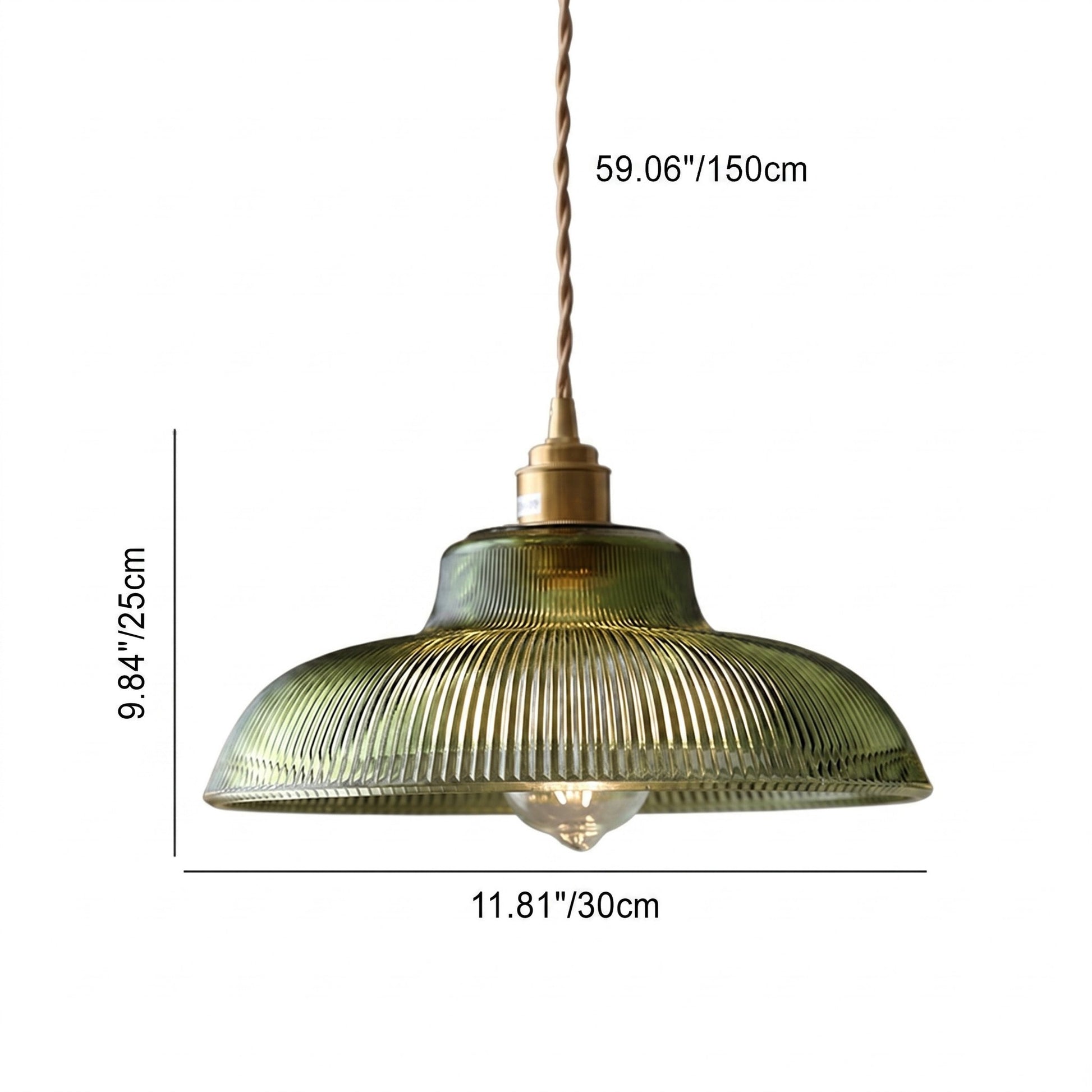 Draxith Retro Japanese Striped Stained Glass Droplight