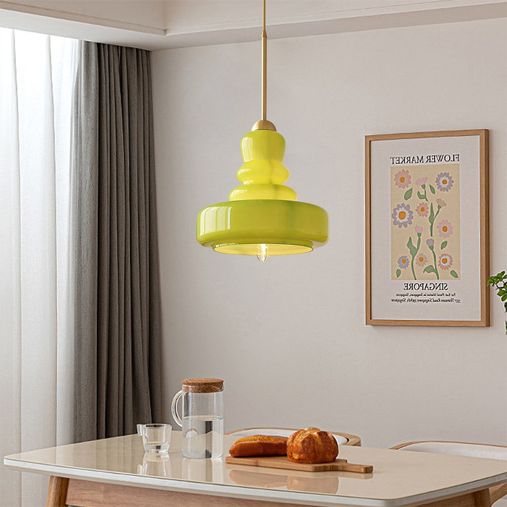 Carla Colorful Gourd Shaped Glass Shade Pendant Light