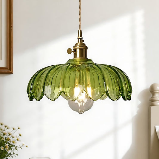 Jacinta Green Scalloped Pendant Light