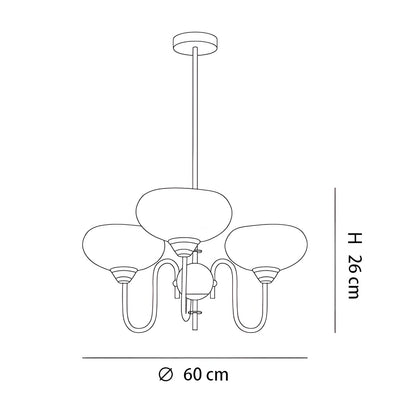 Luna Cream White Bubble Glass Chandelier