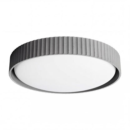 Arnold ‎Minimalist Round Led Fluted Concrete Ceiling Light