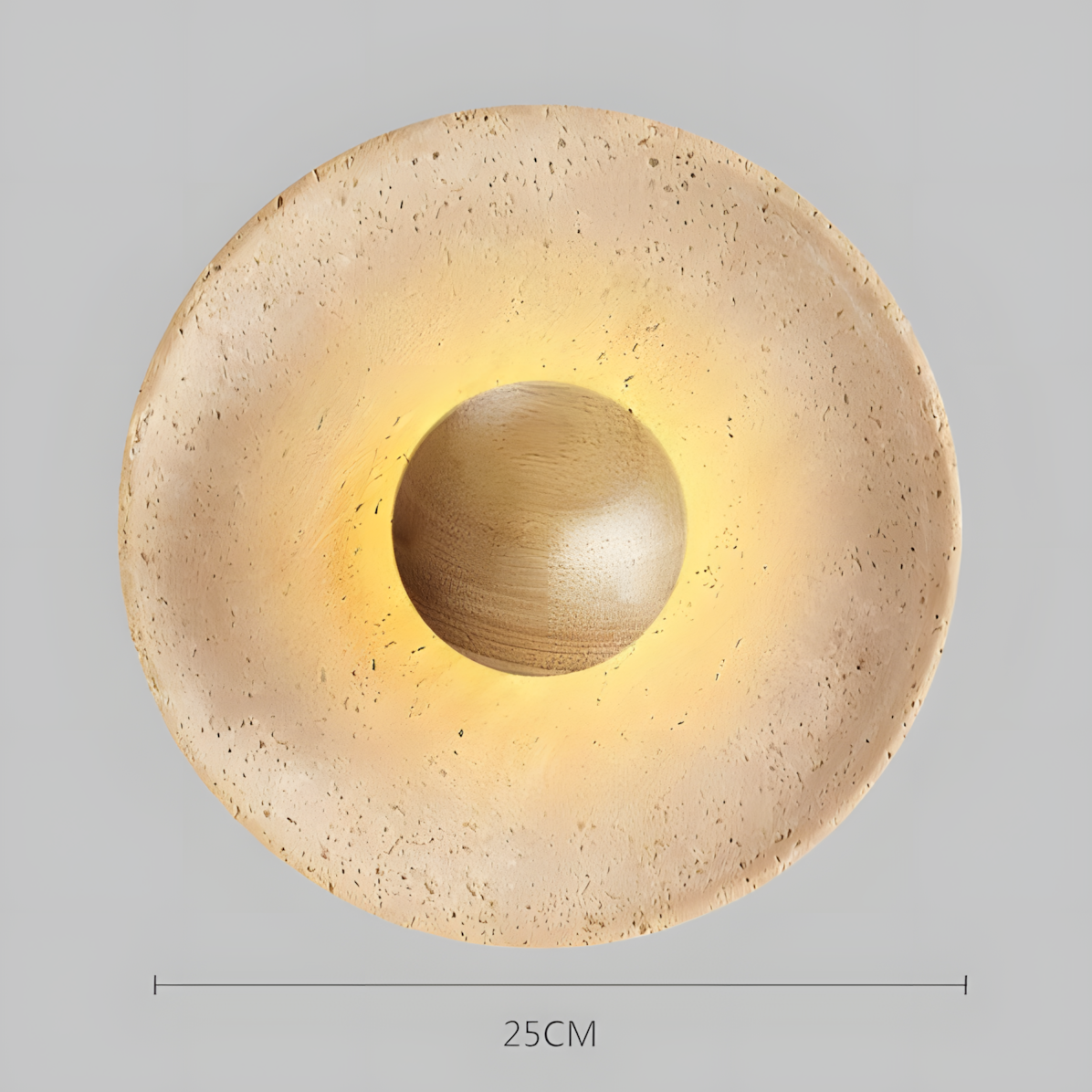 Jannik Wabi-Sabi LED Travertine Round Wall Light