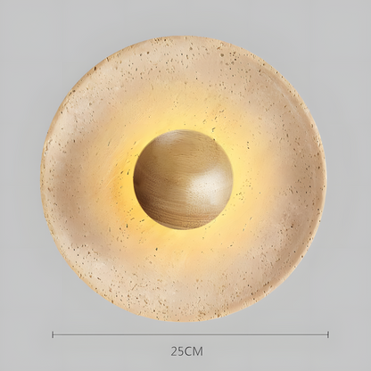 Jannik Wabi-Sabi LED Travertine Round Wall Light