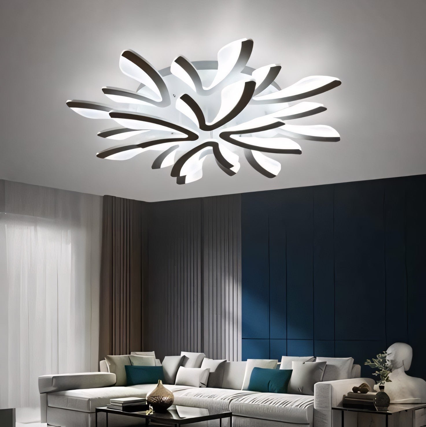 Sariel Led Dimmable Acrylic V Shape Ceiling Light