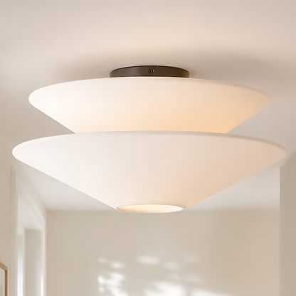 Luneth Modern Fabric Double Layer Ceiling Light