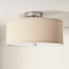 Octavian Brushed Nickel Linen Shade Ceiling Light