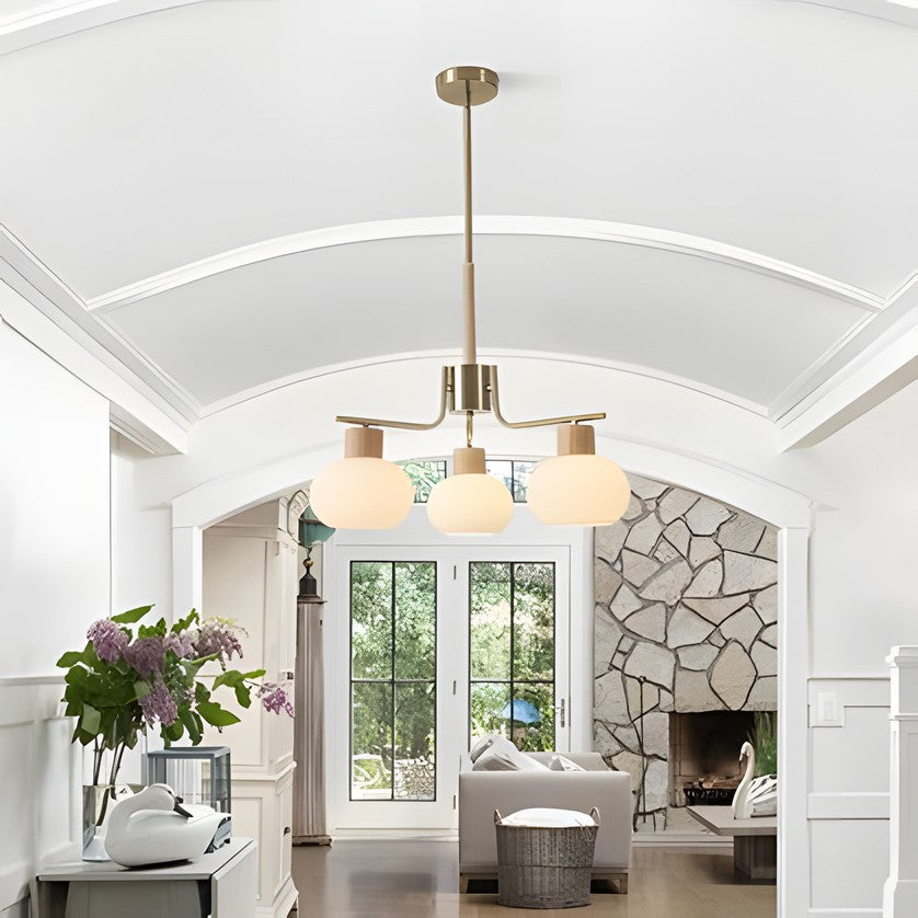 Jesper Gold Modern Frosted Glass Chandelier