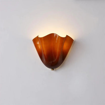 Kyrintha Mid-Century Skirt Shell Glass Fazzo Petalia Wall Sconce
