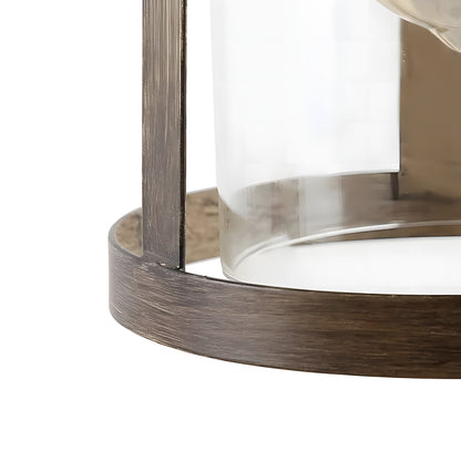 Brilliante Industrial Retro Rust Cylinder Seeded Glass Pendant Light