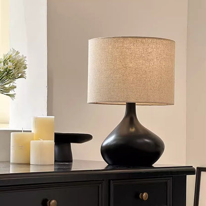 Daphne Vintage Ceramic Linen Shade Table Lamp