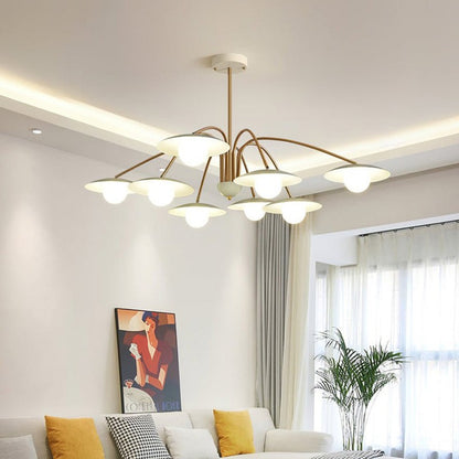 Xandros White Metal Champignon Chandelier