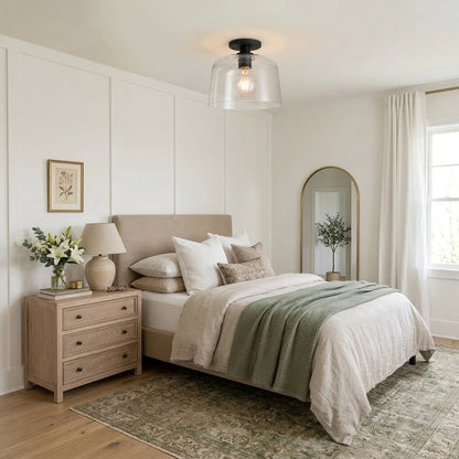 Hannahlee ‎Minimalist Glass Semi Flush Mount Ceiling Light