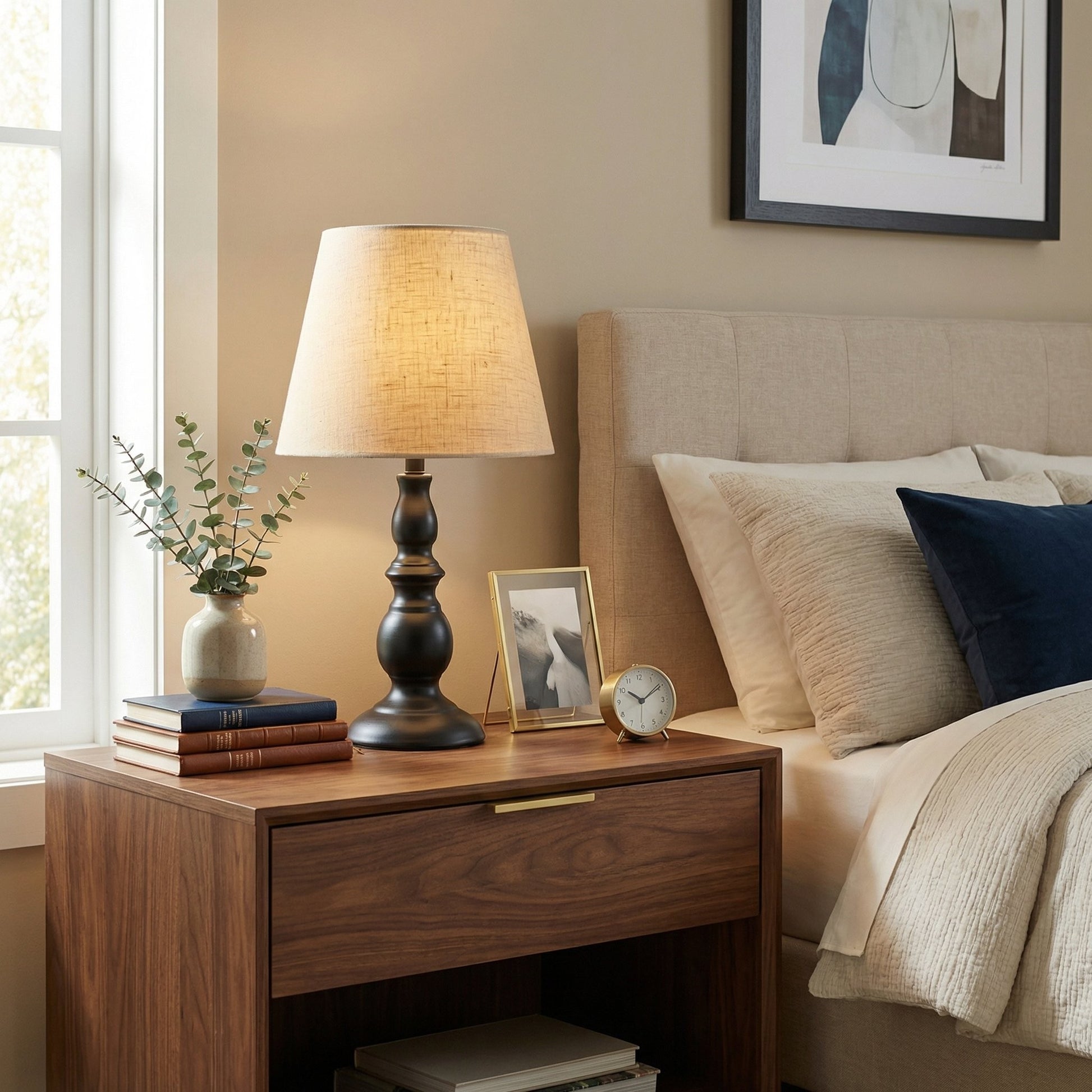Issac Classic Linen Empire Iron Body Table Lamp
