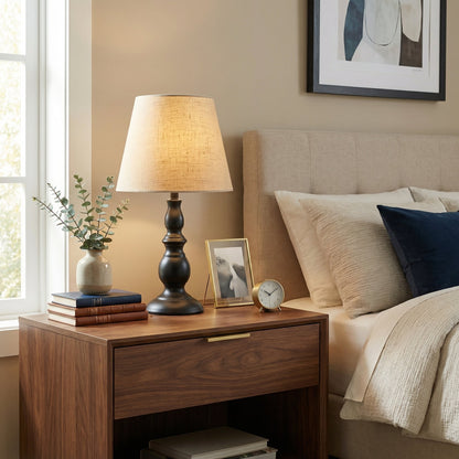 Issac Classic Linen Empire Iron Body Table Lamp