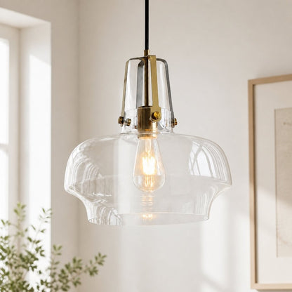 Mynorix Transparent Bowl Shaped Glass Pendant Light