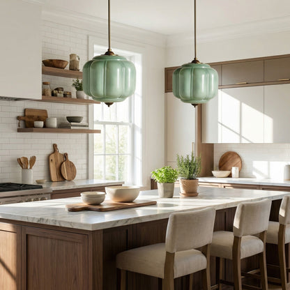 Cyrilith Vintage Milk Glass Oiled Brass Eloise Pendant light