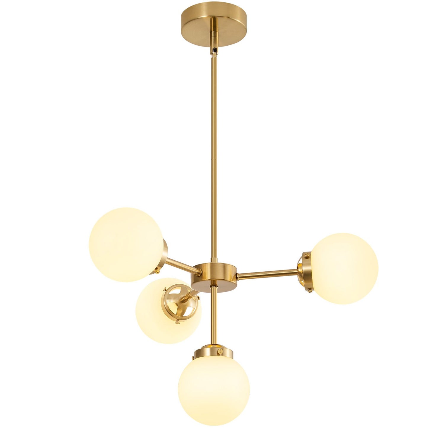 Aelithor 4 Light Opal White Glass Globe Chandelier