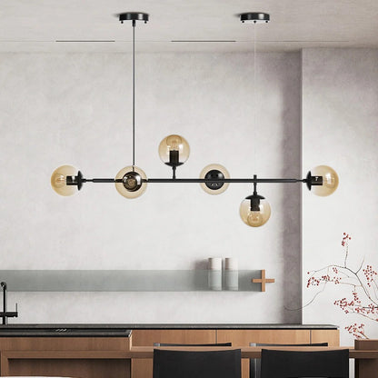 Celestina 6 Light Linear Glass Orb Pendant Light