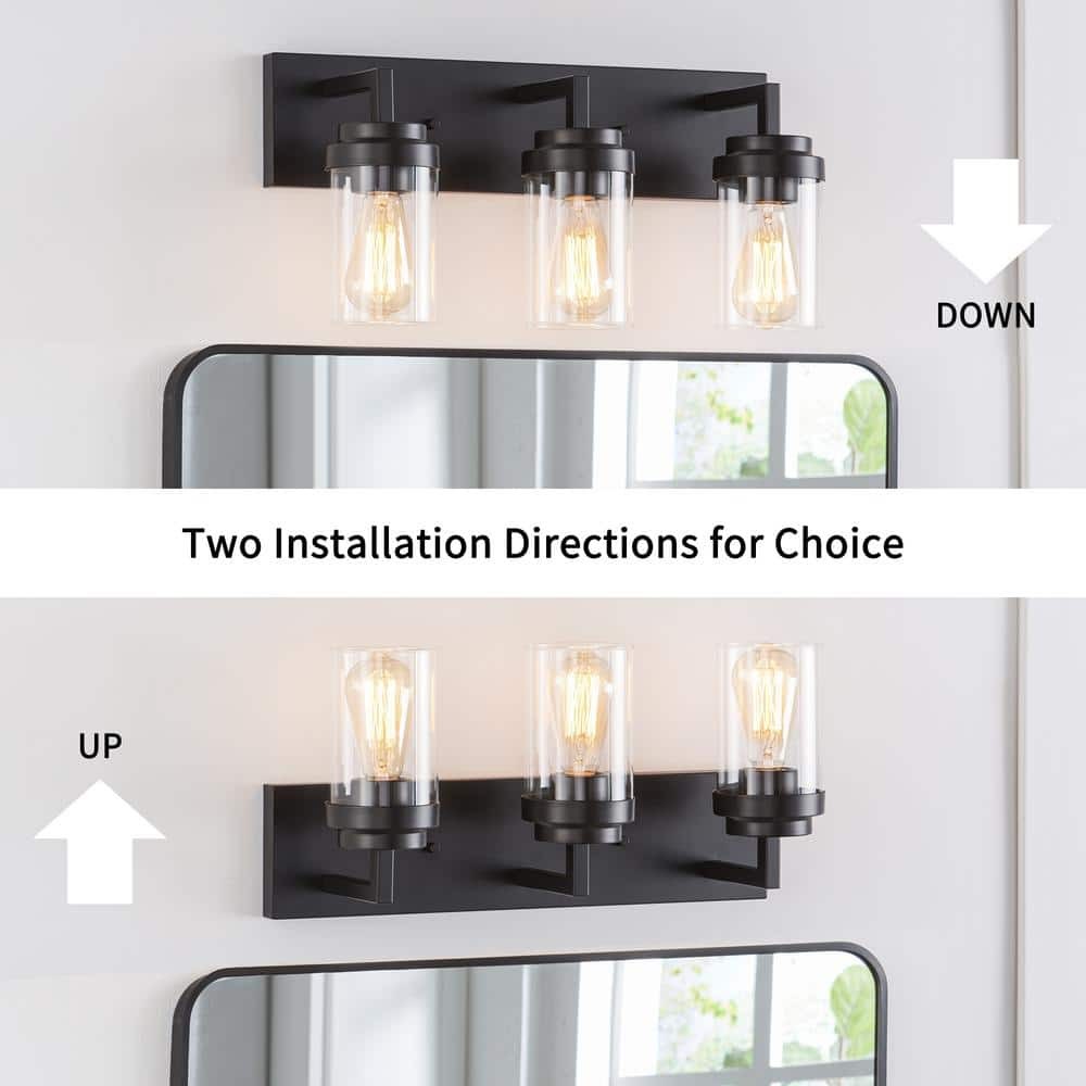 Pyros Farmhouse Clear Glass Cylinder Vanity Wall Light