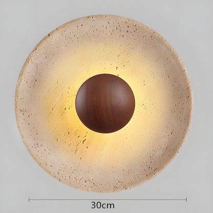 Jannik Wabi-Sabi LED Travertine Round Wall Light