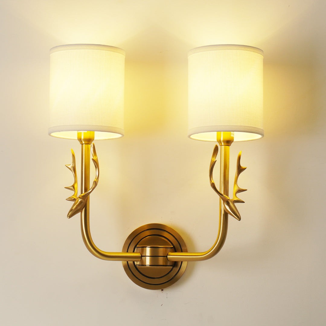 Akshara Farmhouse Brass Deer Head Wall Light