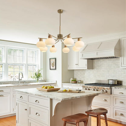 Jesper Gold Modern Frosted Glass Chandelier