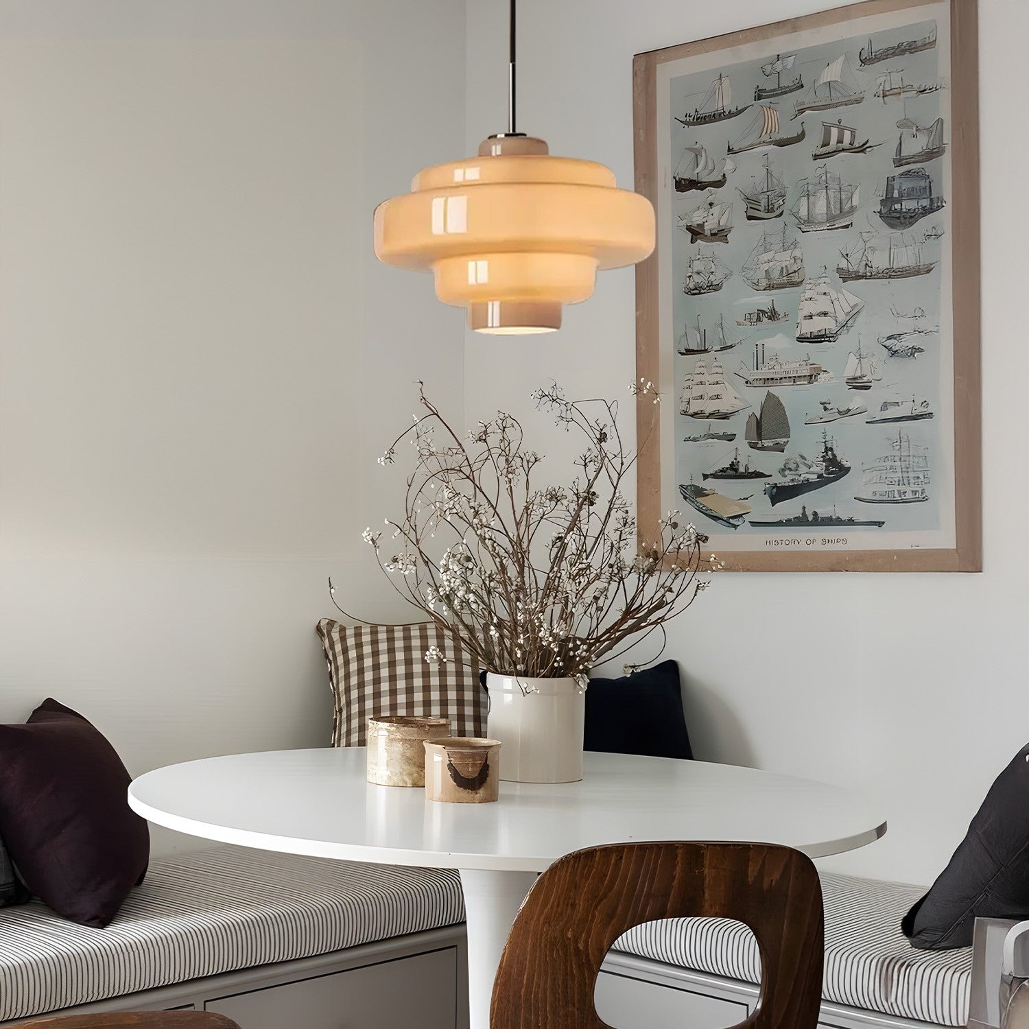 Yves Vintage Tiered Glass Pendant Light