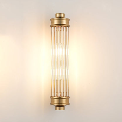 Raelin Retro Cylindrical Ribbed Glass Sconce