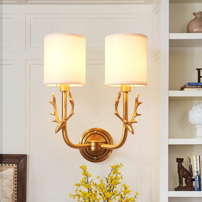 Akshara Farmhouse Brass Deer Head Wall Light
