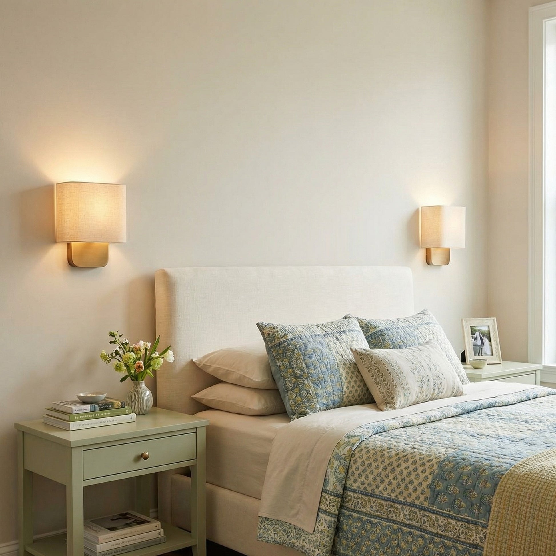 Ondine Modern Linen Fabric Shade Wall Sconce