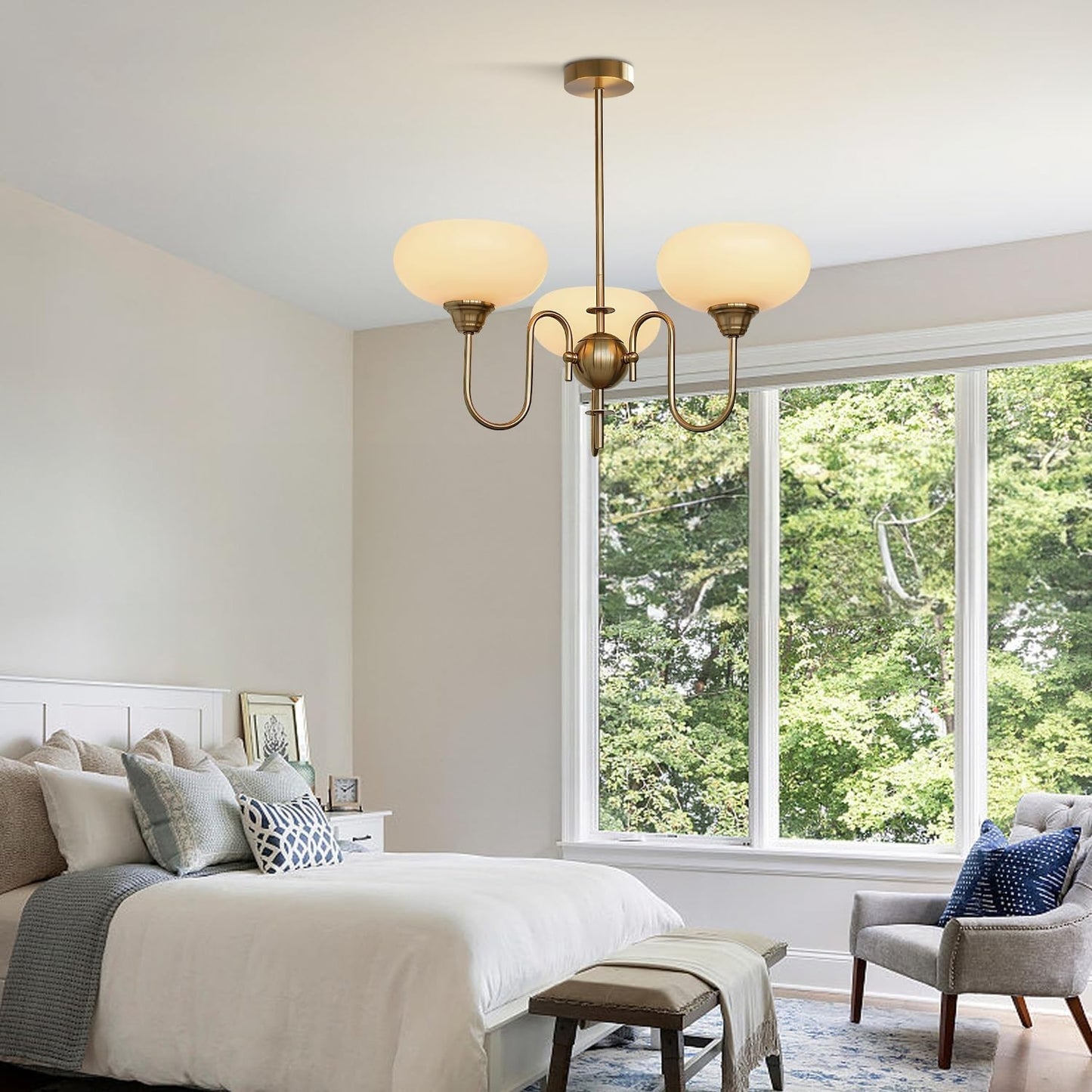 Luna Cream White Bubble Glass Chandelier