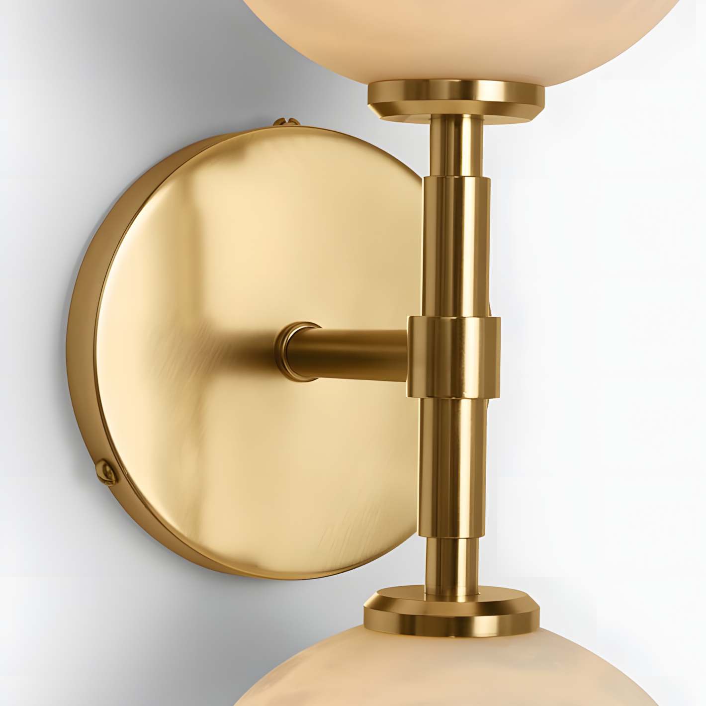 Brianna Farmhouse Alabaster Double Globe Sconce