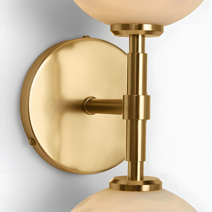 Brianna Farmhouse Alabaster Double Globe Sconce