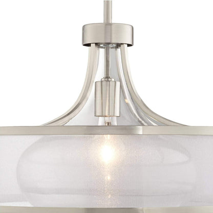 Myrith Antique Organza Glass Drum Shape Pendant Light