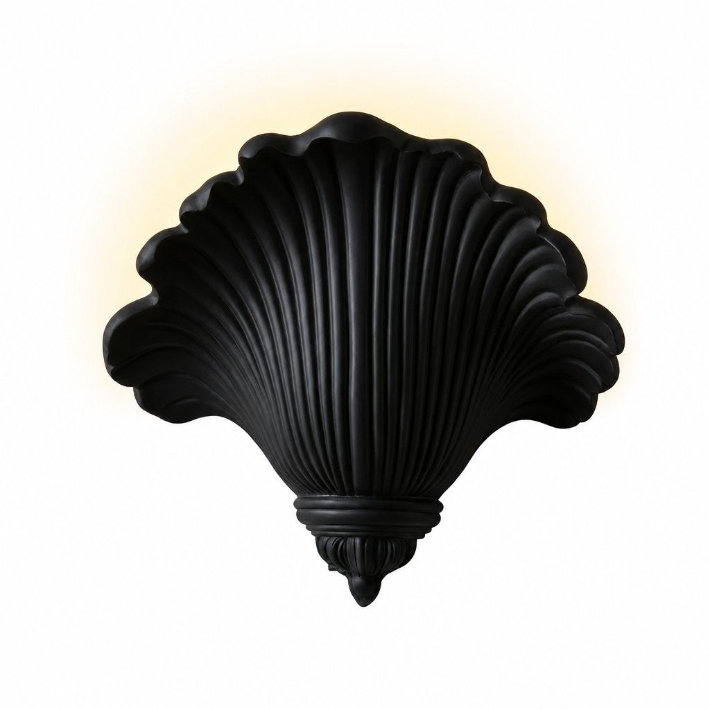 Brinley French Mid-century Resin Scallop Wall Sconce