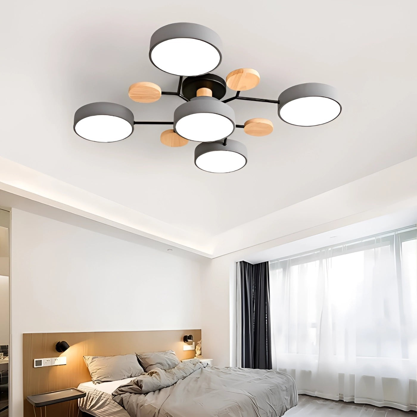 Phelith Scandinavian Round Molecule Branch Led Ceiling Light