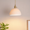 Carlo KiKi Fluted Ceramic Brass Pendant Light