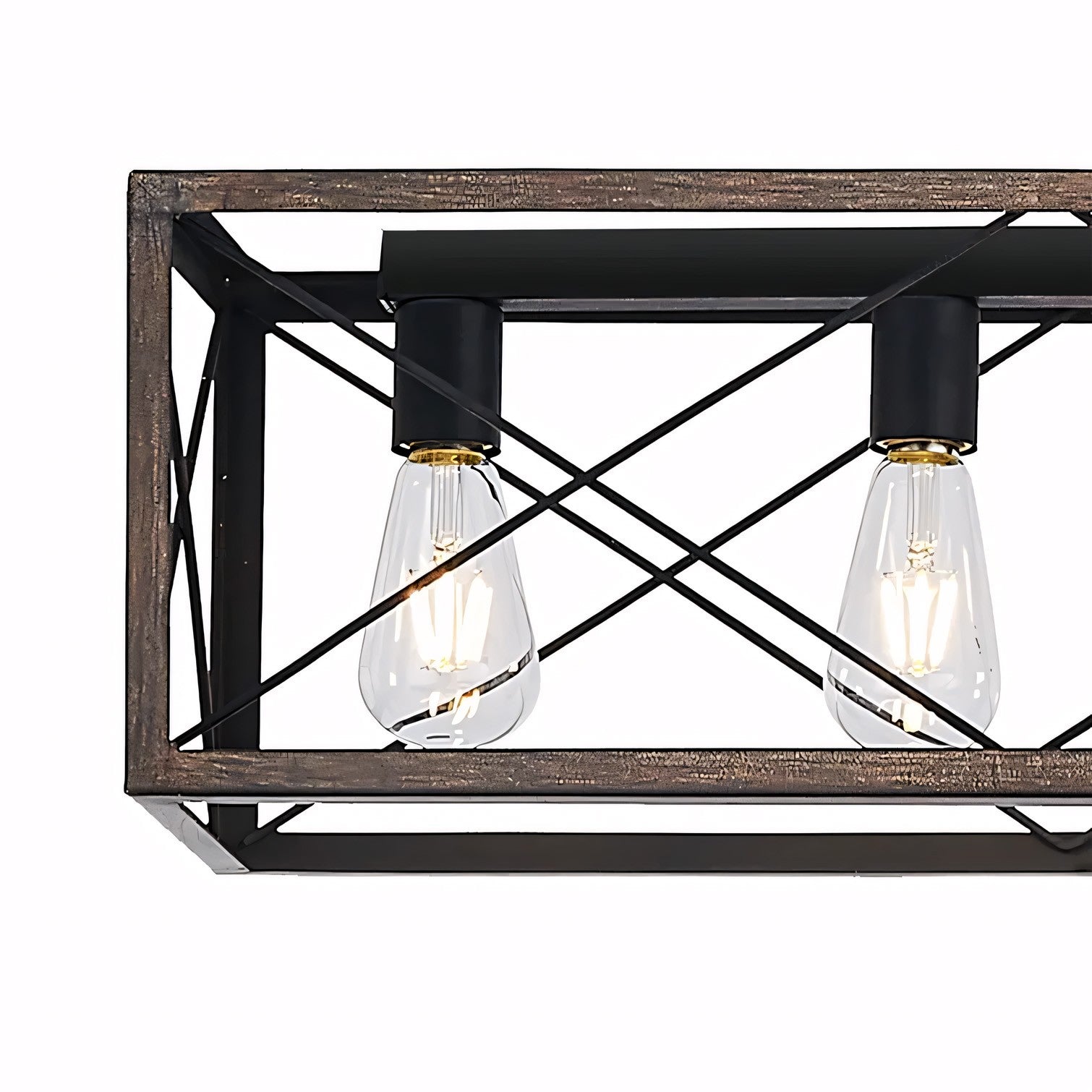 Wrylor Farmhouse 7 Light Steel Rectangle Chandelier