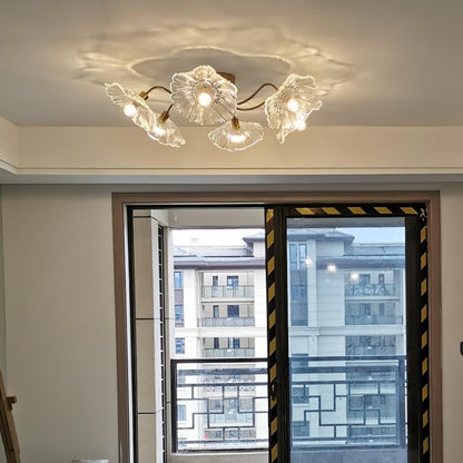 Pranavi Lotus Leaf Glass Ceiling Light