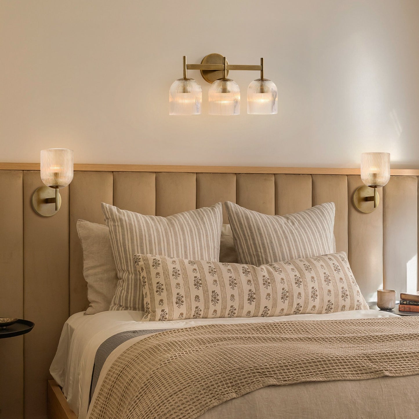 Alain Cooper Ribbed Glass Wall Sconce