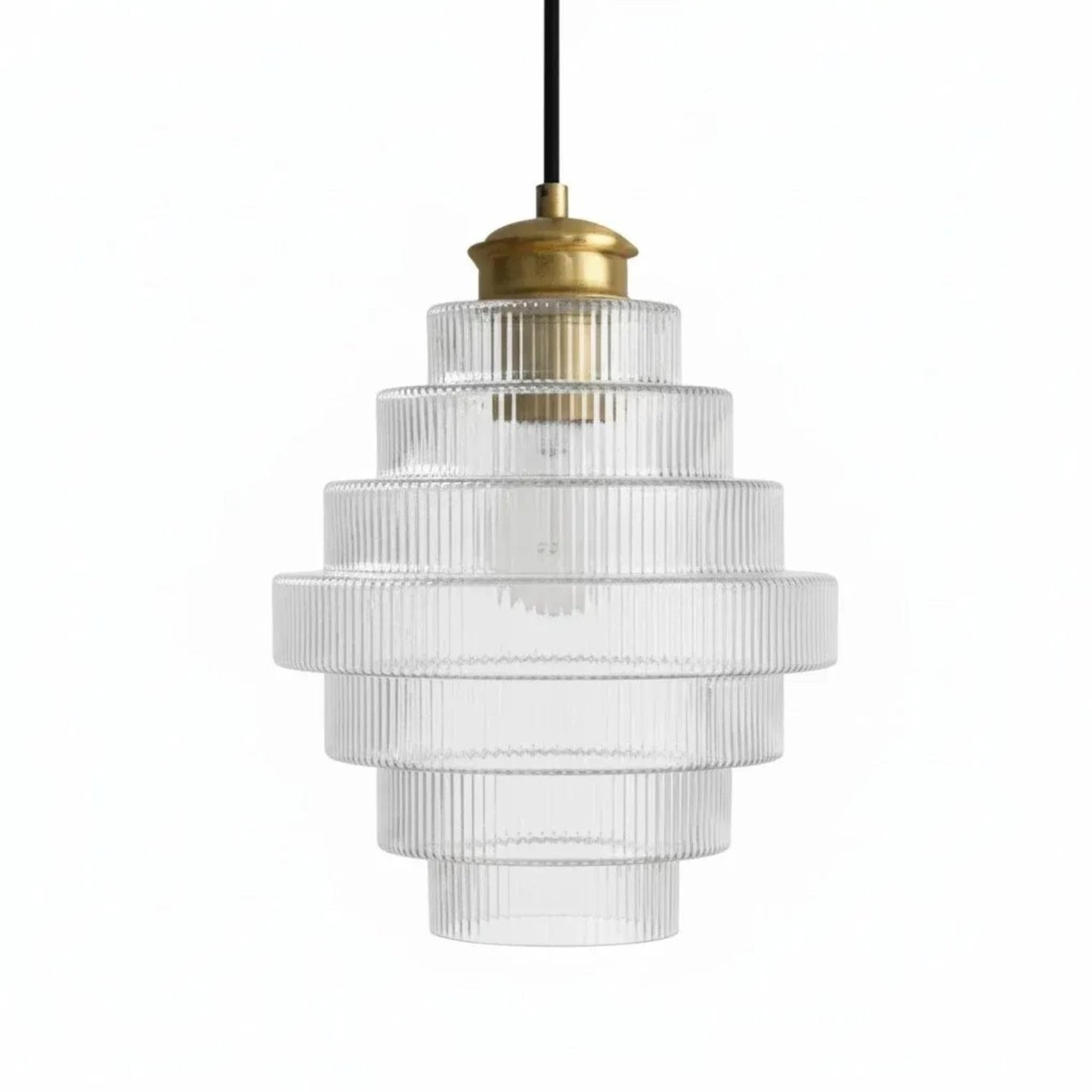 Kaelyn Bottle Shade Stained Striped Glass Pendant Light