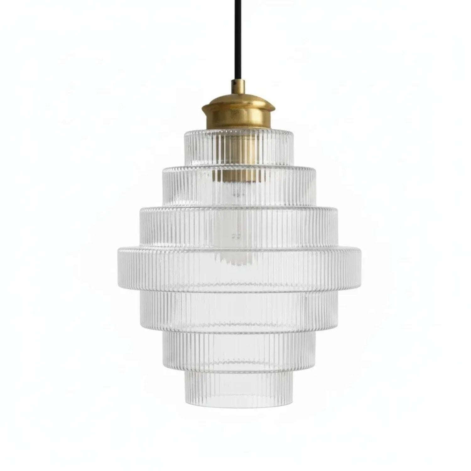 Kaelyn Bottle Shade Stained Striped Glass Pendant Light