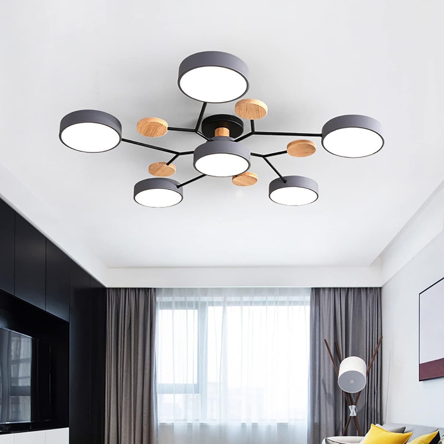 Phelith Scandinavian Round Molecule Branch Led Ceiling Light
