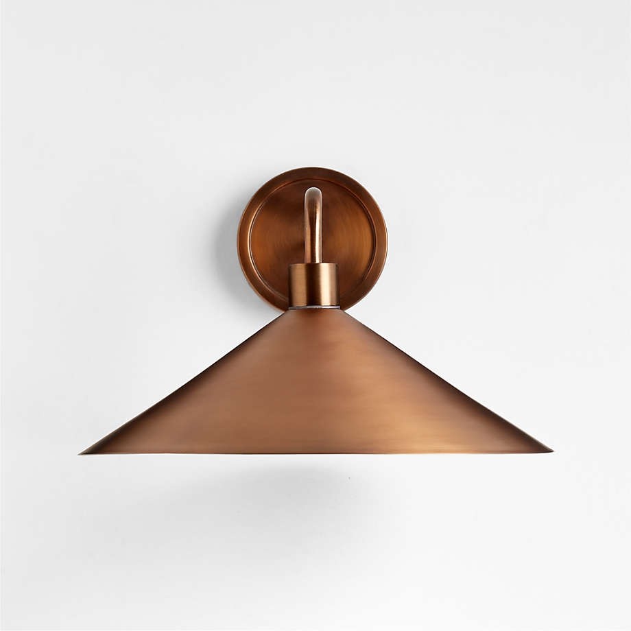 Kemp Industrial Black Brass Metal Indoor/Outdoor Wall Light
